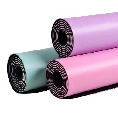 China Yoga Mats Position Line Custom Logo Yoga Mat Pilates Workout Accessories PU+Rubber 5mm PU Yoga Mat With Rubber for sale