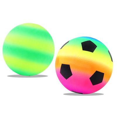 China Sports Toy Rainbow Regulation Soccer Ball Inflatable Design Playground Latex Kickball for sale