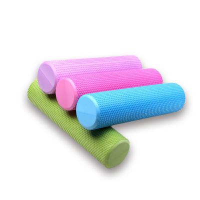 China Low Density 45cm Solid EVA Foam Yoga Roller With Custom Massage Dots Wholesale Price Logo for sale