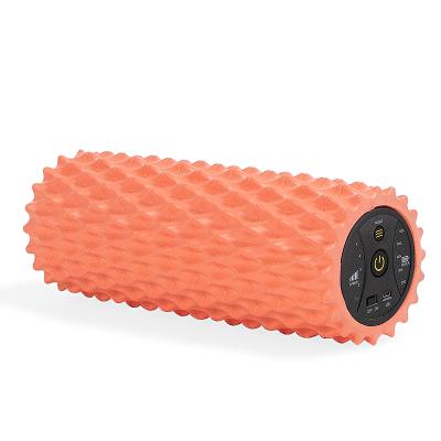 China EVA+PP Bright Orange Deep Muscle Cloth High Speed ​​Vibrating Cordless Rechargeable Electric Yoga Foam Roller for sale