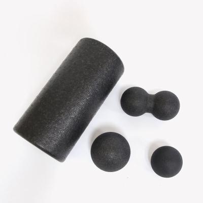 China High Density Black PPE Roller Foam Foam Set, 1 Yoga Foam Roller 1 Peanut Ball 2 Solid Face Massage Ball for sale