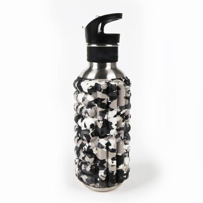 China Multifunctional Eco-Friendly Metal Water Bottle Drinking Online Wholesale Price Camouflage Steel EVA Foam Roller Water Bottles Stanileless for sale