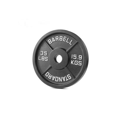 China Wholesale Custom Weightlifting Gym 45lbs Metal 45 Pounds Cast Iron Barbell Set Plate for sale