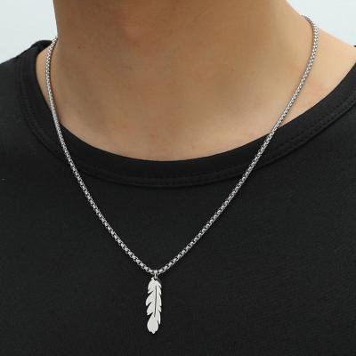 China Hip Hop Factory Wholesale Price Hip Hop Leaf Stainless Steel Jewelry Necklace Men 2022 for sale