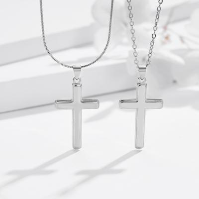 China Fashion TRENDY Custom 925 Silver Cross Necklace, Friendship Sterling Silver Necklace for sale