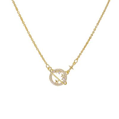 China TRENDY Fashion Jewelry 925 Sterling Silver Necklace Chain 14k Gold Necklace, CZ Necklace for sale