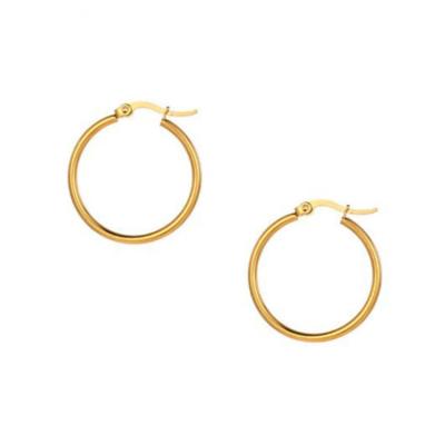 China Fashionable CLASSIC high quality large women's earrings gold plated stainless steel hoop earring for sale