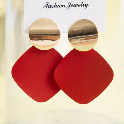 China Top High Quality Shiny Polished Non Tarnish Free Fashion Korean Geometric Stud Earrings for sale