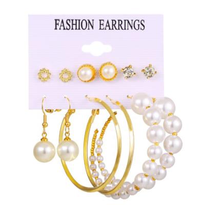 China Wholesale Package Boho Earring Stud Circle High Polished Shiny African Women Fashion Earrings Set for sale