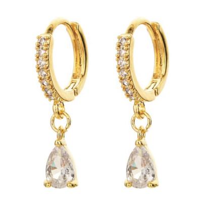 China Real 14k Gold Plated Environmental Brass 14k Gold Plated Hoop Earrings Jewelry 2021 Earrings For Women for sale