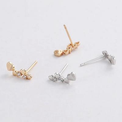 China Fashionable High Shiny Polished Zircon Stud Earrings For Women ,925 Sterling Silver Earrings Heart Earring for sale