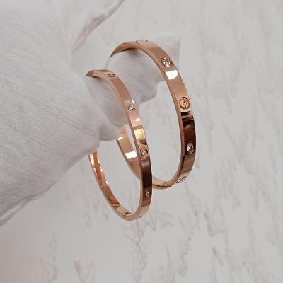 China New Arrival Fashion Bracelets 2022 High Quality CLASSIC 316 Stainless Steel Rose Gold Bracelet Crystal Jewelry for sale