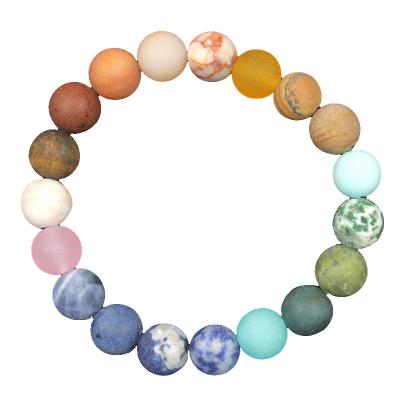 China CLASSIC high quality natural stone 8mm rose liter natural jade bracelet bead stone adjustable bracelet for sale