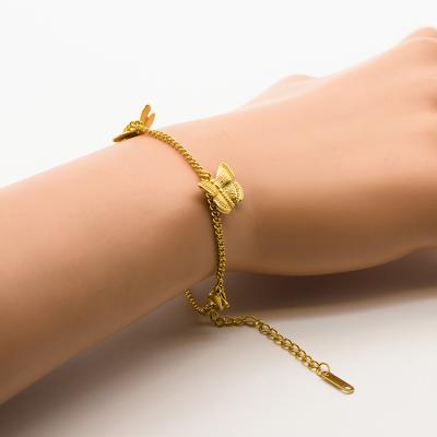 China TRENDY Fashion Gold Plated Chain Bracelet Designer Bangles Famous Brands Butterfly Bracelets Women for sale