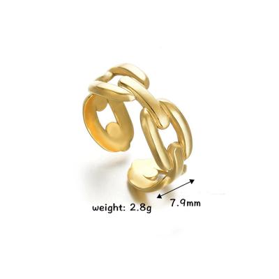 China New Design CLASSIC Rings Gold, Stainless Steel Gold Plated Fashionable Rings Stainless Steel Rings Women for sale