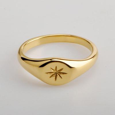 China TRENDY Fashion Custom Star 18k Gold Plated Stainless Steel Rings For Women Jewelry 2022 for sale