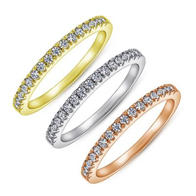 China Non-fading real silver 18k gold plated custom silver rings, sterling silver zircon rings for sale