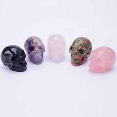 China Europe Exquisite Design 1.5 Inch Cut Stone Wholesale Small 2 Inch Crystal Skull for sale