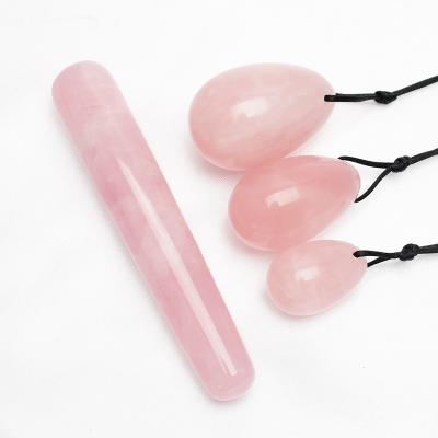 China Eco-friendly Natural Crystal Jade Nephrite Rose Quartz Yoni Eggs for kegel exercise for sale