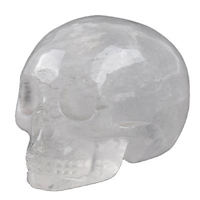 China China 100% Purity 3 Inch High Natural Hand Carved Skull Crystal Small Skull Clear for sale