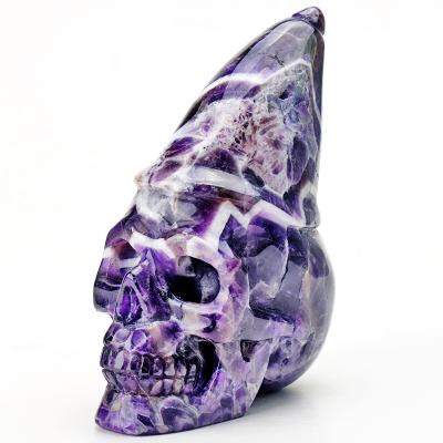 China China Hand Carved Natural Amethyst Crystal Skulls For Christmas Gift Decoration for sale