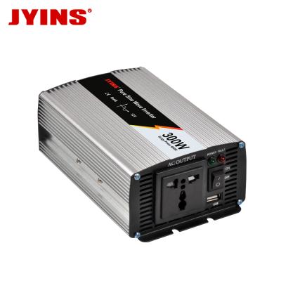 China Aluminum Alloy 300W 12V 24V 48V DC to AC 110v 220v Pure Sine Wave Power Inverter for sale