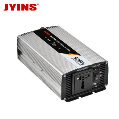 China Aluminum Alloy 500W 12V 24V 48V AC 110v 220v DC Modified Sine Wave Power Inverter for sale