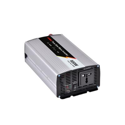 China Aluminum Alloy 800W 12V 24V 48V DC to AC 110v 220v Pure Sine Wave Power Inverter for sale