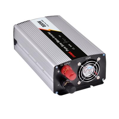 China Aluminum Alloy 800W 12V 24V 48V DC to AC 110v 230v Pure Sine Wave Power Inverter for sale