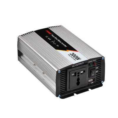 China Pure Aluminum Alloy 300W 12V 24V 48V Sine Wave Car Power Inverter for sale