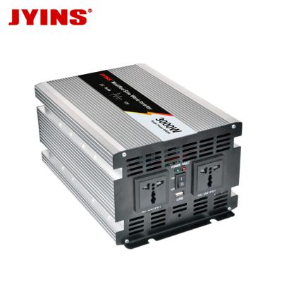 China Aluminum Alloy 3000W 12V 24V 48V AC 110v 220v DC Modified Sine Wave Power Inverter for sale