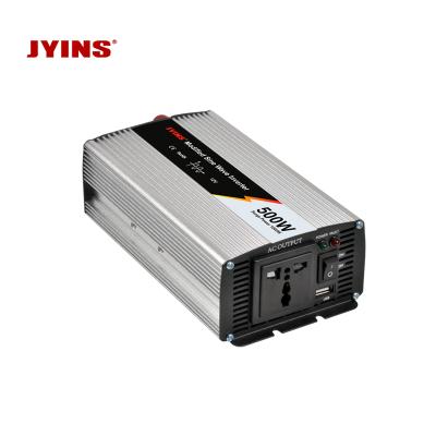 China Aluminum Alloy 12V 24V 48V AC 110v 230v DC Modified Sine Wave 0.5kw Power Inverter for sale