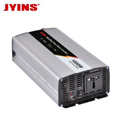 China Aluminum Alloy 1000W 12V 24V 48V AC 110v 220v DC Modified Sine Wave Power Inverter for sale