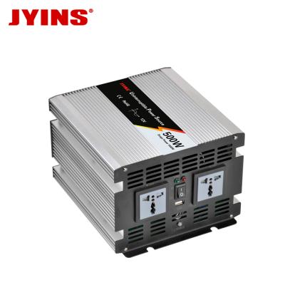 China Aluminum Alloy 12V 24V 48V DC to AC 110v 220v 500W Pure Sine Wave Power Inverter with Charger for sale