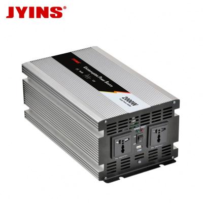 China Aluminum Alloy 2000W 12V/24V AC 110V/230V DC Modified Sine Wave Inverter With Charger for sale