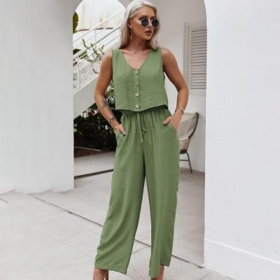 China 2021 QUICK-DRY spring and summer new product style loose casual nine-point pants suit jacket warm short vest for sale