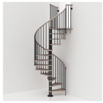 China Guangdong Straight Spiral Staircase Steel Plate LED Light Modern Interior Wooden Double Tread Staircase for sale