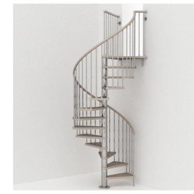 China Interior Step Modern Design Railing Staircases Steel Frame Circular Floating Spiral Staircase for sale