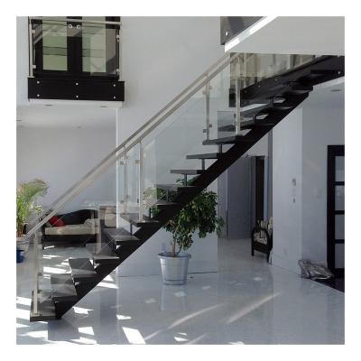 China Contemporary Customizable High Quality Indoor Steel And Solid Wood I Shaped Stairs For Building Supplies for sale