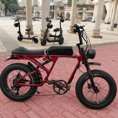 China New Wholesale Fat tire 20 inches Full Suspension All Terrain Fat Tire Electric Bike 500W 800W Electric mountain bicycle for sale