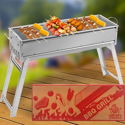 China Easily Assembled Camping BBQ Charcoal Stainless Steel Portable Foldable Grill for sale