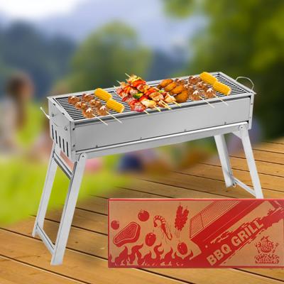 China Adjustable Outdoor Portable BBQ Stove Camping Picnic BBQ OEM Size Foldable BBQ Grill for sale