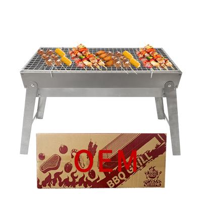 China Quick Fold To Thicken Portable Folding BBQ Camping Charcoal BBQ Grills for sale