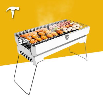 China Adjustable Height Portable Folding Barbecue Grill Independent Packing Not Easy To Rust Smokeless Barbecue Grill Low Price Stainless Steel Barbecue Grills for sale