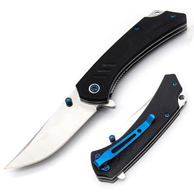 China Slide Grade D2 Steel Open Blade And Black Handle Group Of Ten Camping Mountain Fishing Hunting Air Defense Tools Folding Tactical Knife for sale