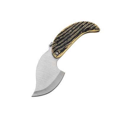 China Easy Carry Mini Leaf Shaped Stainless Steel Blade With ABS Handle Outdoor Household Folding Multifunctional Knife for sale