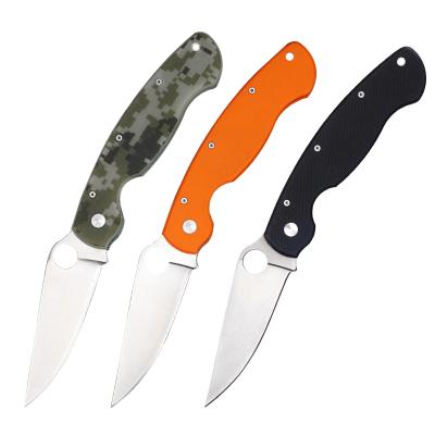 China Group of Ten Easy Handle Carry High Quality Folding Knife 9cr18mov Stainless Steel Camping Pocket Knives for sale