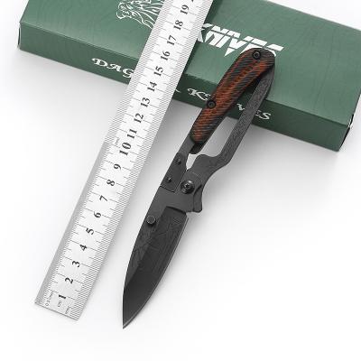 China Slide Open Free Sample 3cr13 Stainless Steel Outdoor Knife With PAKKA Handle Factory Wooden Pocket Knife for sale