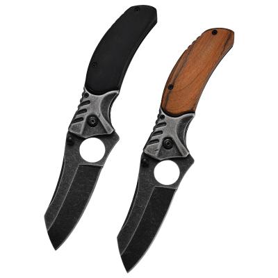 China OEM Custom Handmade Wooden Folding Pocket Knife Handle Outdoor Camping Self Defense Tool for sale