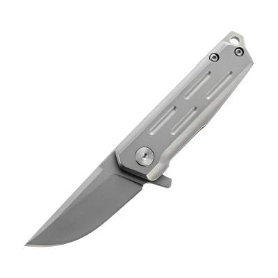 China Easy Carry Ball Bearing Small Titanium Steel Outdoor Folding Knife D2 Pocket Self-Defense Knives for sale